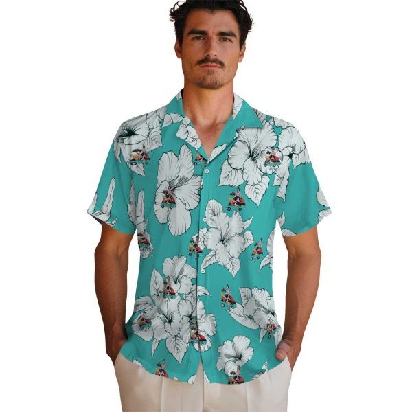 50s Hibiscus Blooms Hawaiian Shirt High quality