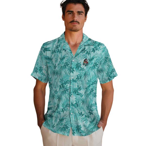 50s Leafy Pattern Hawaiian Shirt High quality