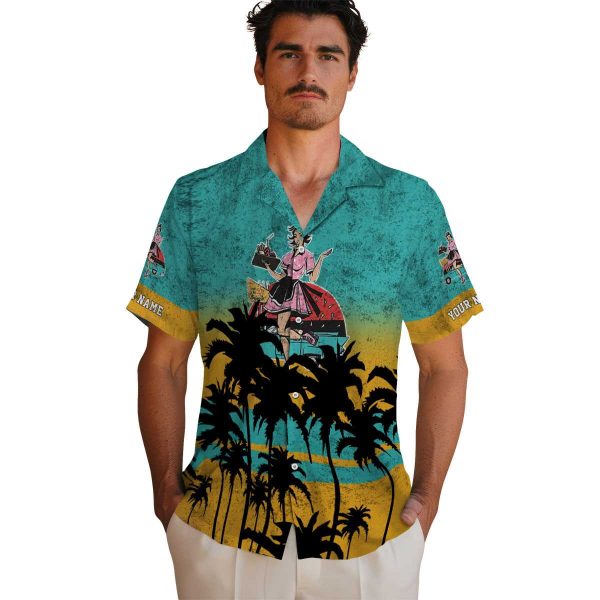 50s Sunset Pattern Hawaiian Shirt High quality