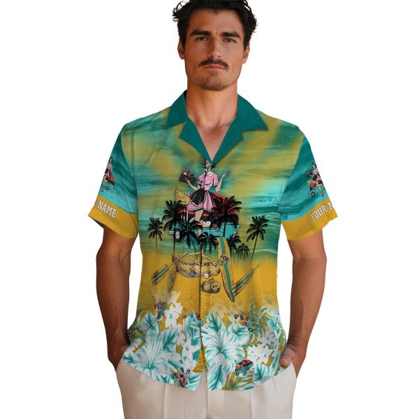 50s Tropical Canoe Hawaiian Shirt High quality