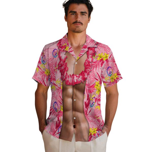 60s Chest Illusion Hawaiian Shirt High quality