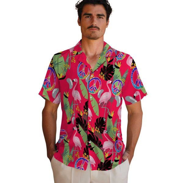 60s Flamingo Leaves Hawaiian Shirt High quality