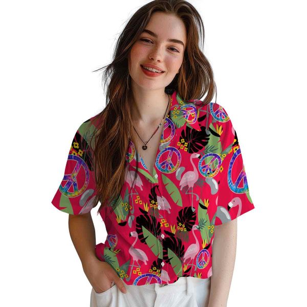 60s Flamingo Leaves Hawaiian Shirt Trendy