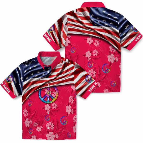 60s US Flag Hibiscus Hawaiian Shirt Latest Model