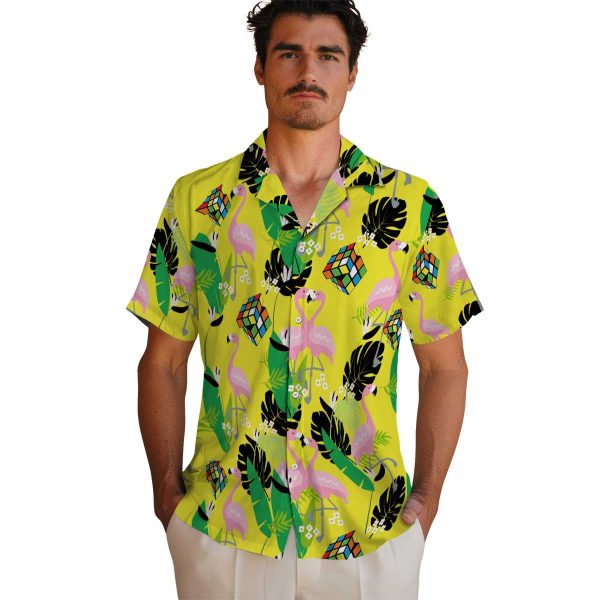 80s Flamingo Foliage Hawaiian Shirt High quality