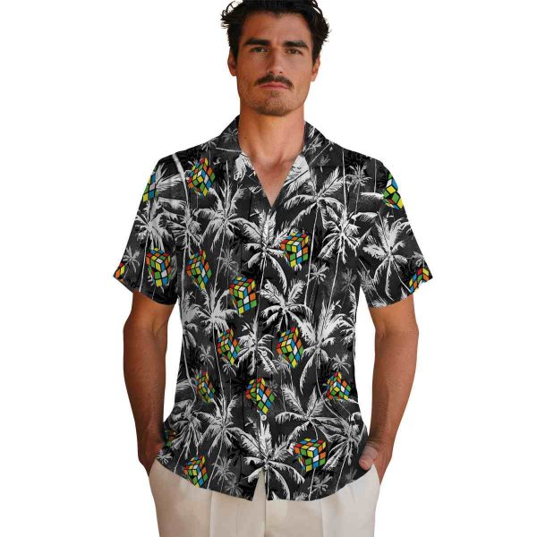 80s Palm Pattern Hawaiian Shirt High quality