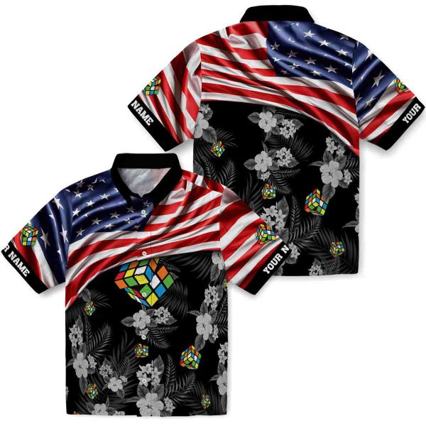 80s US Flag Hibiscus Hawaiian Shirt Latest Model