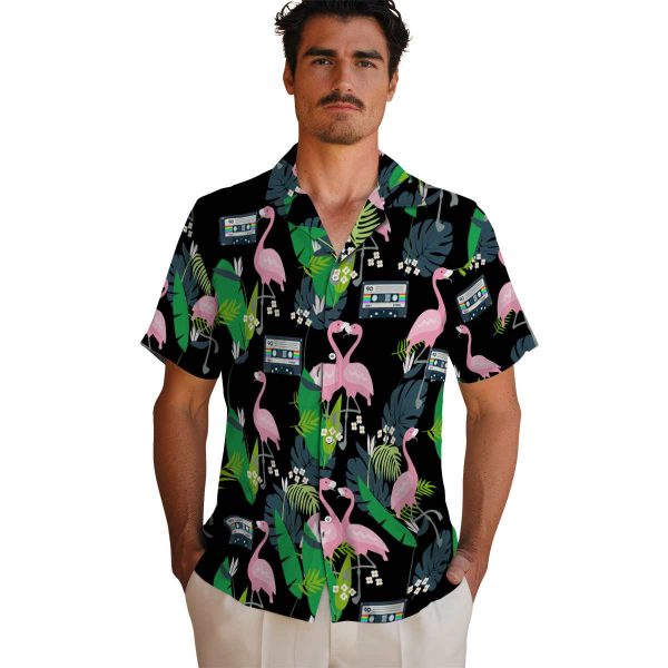 90s Flamingo Foliage Hawaiian Shirt High quality