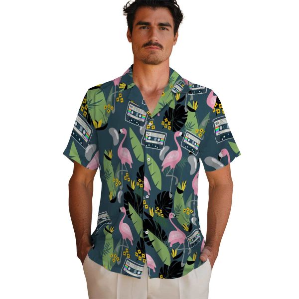 90s Flamingo Leaves Hawaiian Shirt High quality