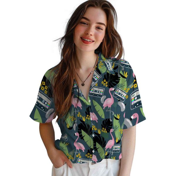 90s Flamingo Leaves Hawaiian Shirt Trendy