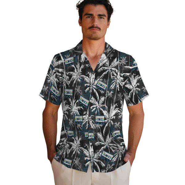 90s Palm Pattern Hawaiian Shirt High quality