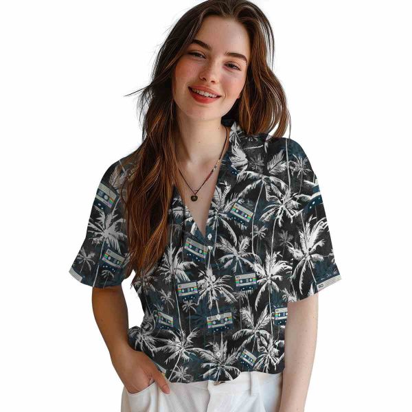 90s Palm Pattern Hawaiian Shirt Trendy