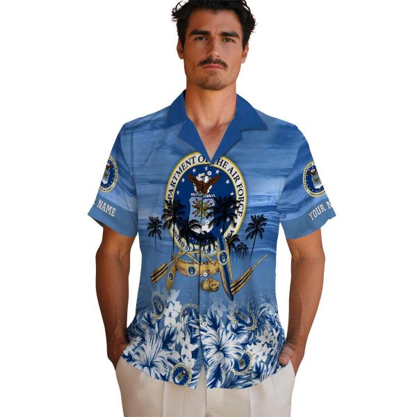 Air Force Tropical Canoe Hawaiian Shirt High quality