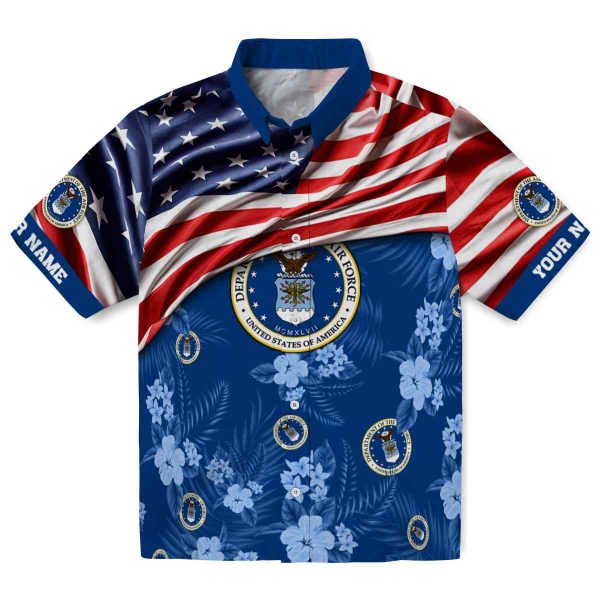 Air Force US Flag Hibiscus Hawaiian Shirt Best selling