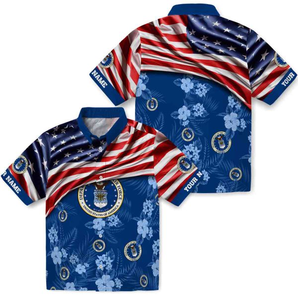 Air Force US Flag Hibiscus Hawaiian Shirt Latest Model