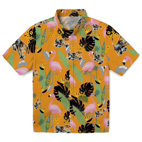 Airplane Flamingo Leaves Hawaiian Shirt Best selling