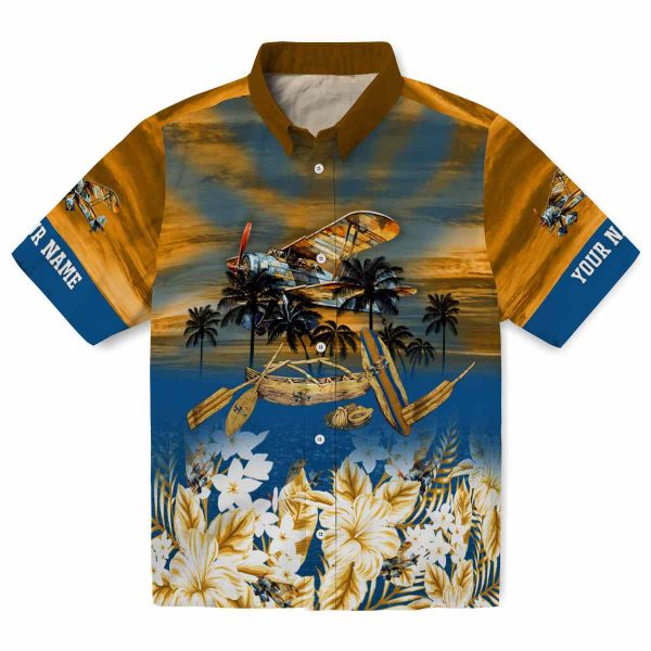 Airplane Tropical Canoe Hawaiian Shirt Best selling