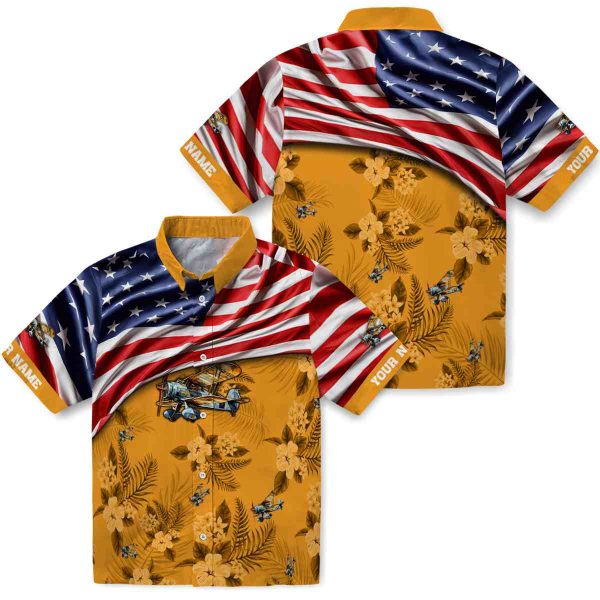 Airplane US Flag Hibiscus Hawaiian Shirt Latest Model