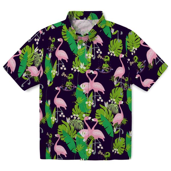 Alien Flamingo Foliage Hawaiian Shirt Best selling