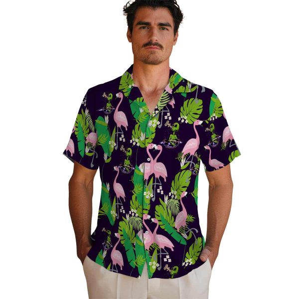 Alien Flamingo Foliage Hawaiian Shirt High quality