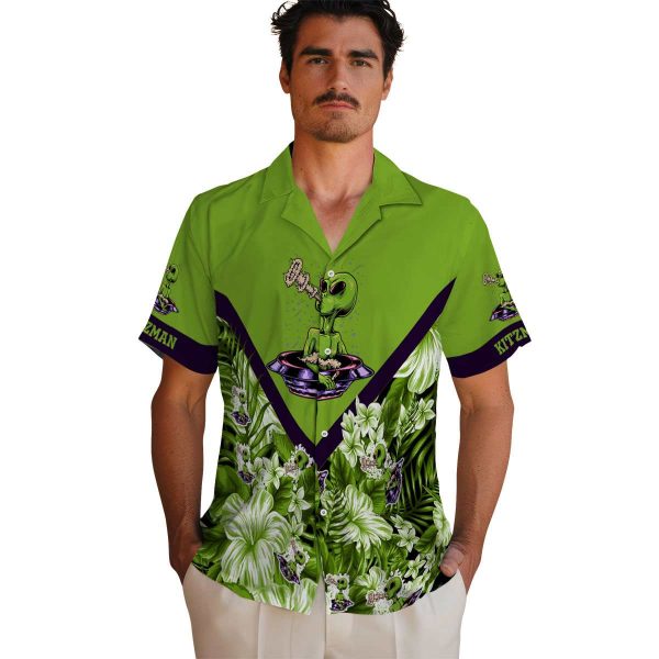 Alien Floral Chevron Hawaiian Shirt High quality