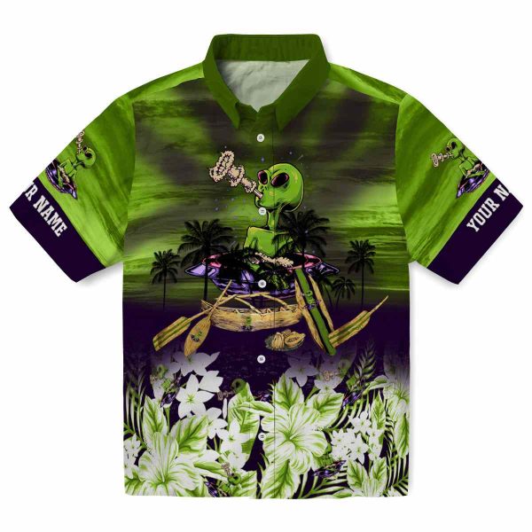 Alien Tropical Canoe Hawaiian Shirt Best selling