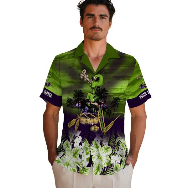 Alien Tropical Canoe Hawaiian Shirt High quality