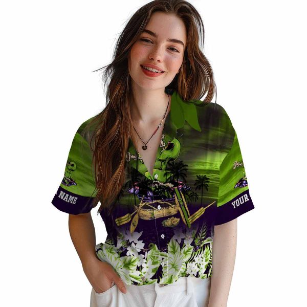 Alien Tropical Canoe Hawaiian Shirt Trendy