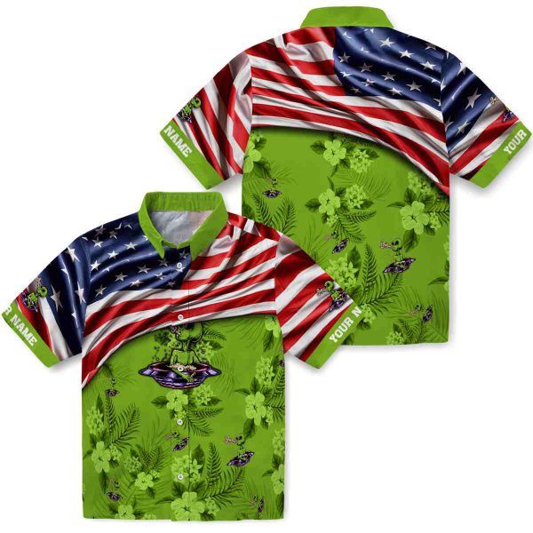 Alien US Flag Hibiscus Hawaiian Shirt Latest Model