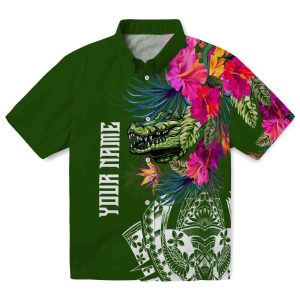 Alligator Floral Polynesian Hawaiian Shirt Best selling