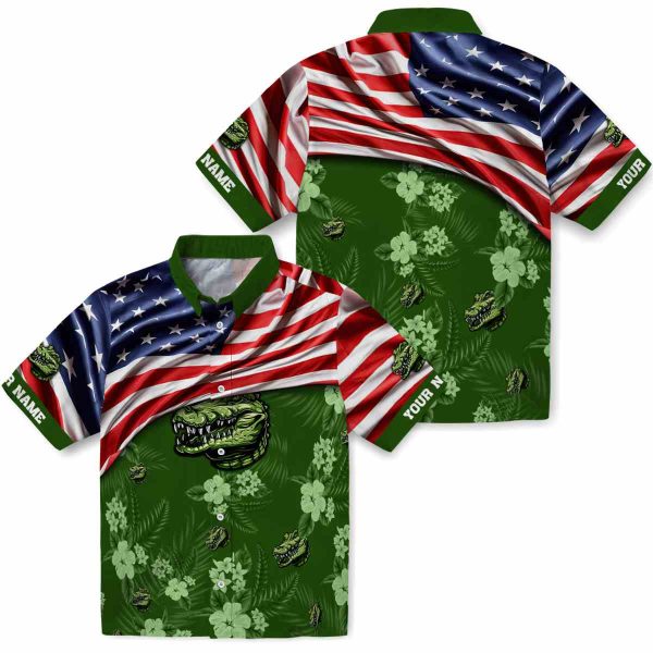 Alligator US Flag Hibiscus Hawaiian Shirt Latest Model