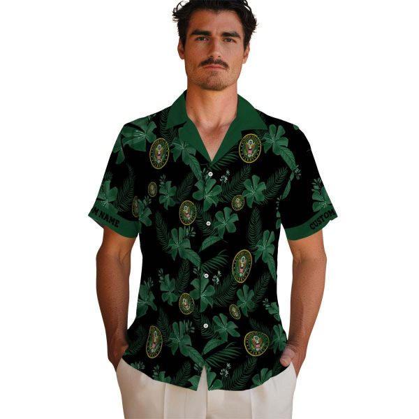 Army Botanical Print Hawaiian Shirt High quality