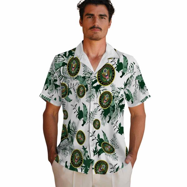 Army Botanical Theme Hawaiian Shirt High quality