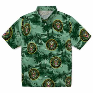 Army Coastal Palms Hawaiian Shirt Best selling