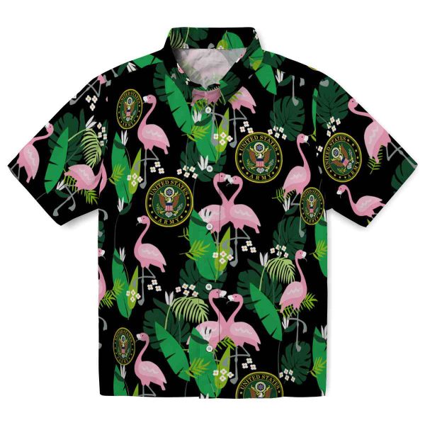 Army Flamingo Foliage Hawaiian Shirt Best selling