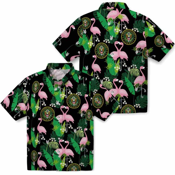 Army Flamingo Foliage Hawaiian Shirt Latest Model