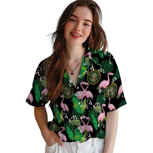 Army Flamingo Foliage Hawaiian Shirt Trendy