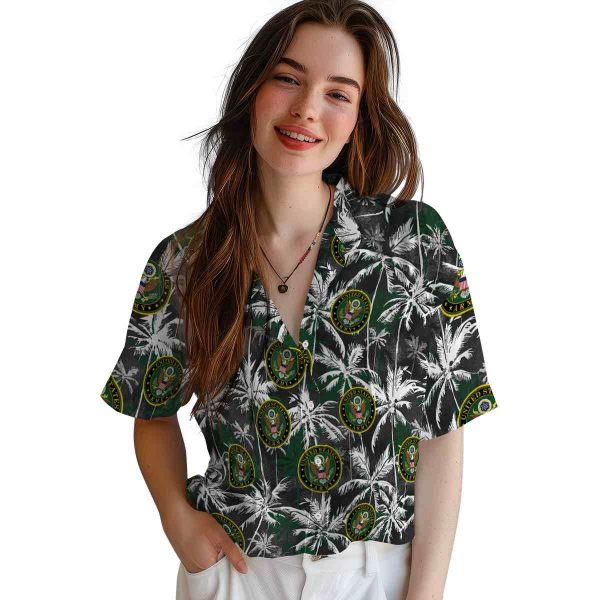 Army Palm Pattern Hawaiian Shirt Trendy