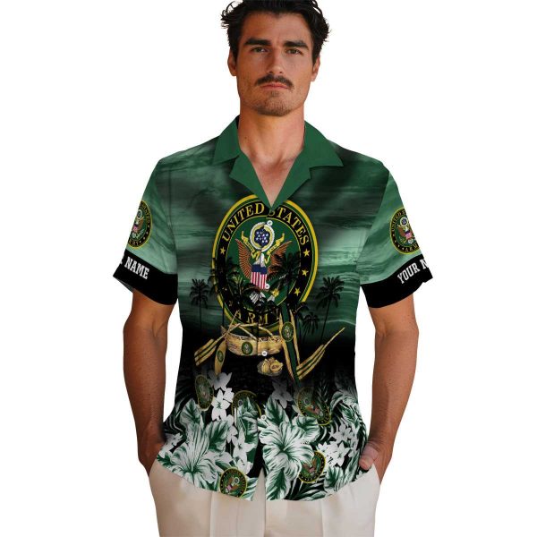 Army Tropical Canoe Hawaiian Shirt High quality