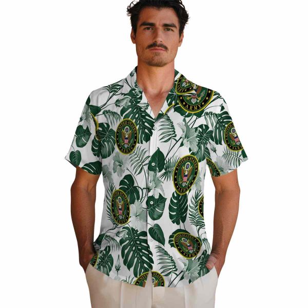 Army Tropical Plants Hawaiian Shirt High quality