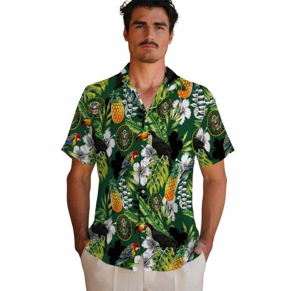 Army Tropical Toucan Hawaiian Shirt High quality