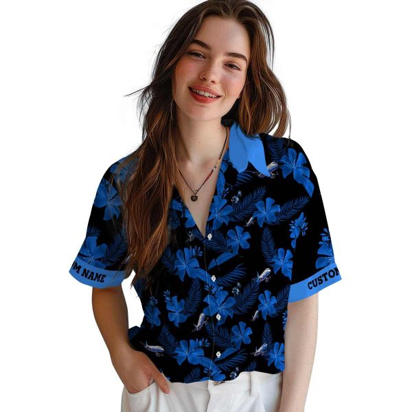 Aviation Botanical Print Hawaiian Shirt Trendy