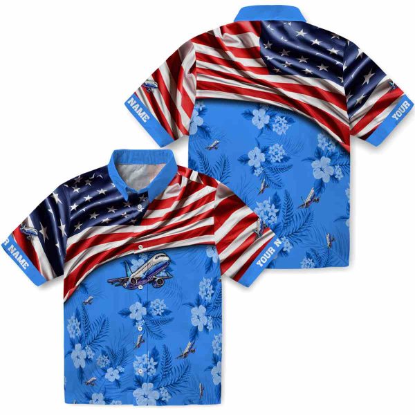 Aviation US Flag Hibiscus Hawaiian Shirt Latest Model