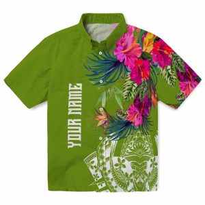 Bamboo Floral Polynesian Hawaiian Shirt Best selling
