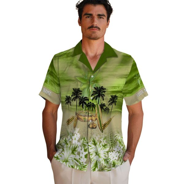 Bamboo Tropical Canoe Hawaiian Shirt High quality