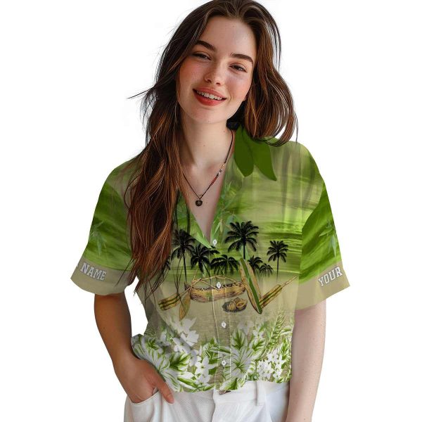 Bamboo Tropical Canoe Hawaiian Shirt Trendy