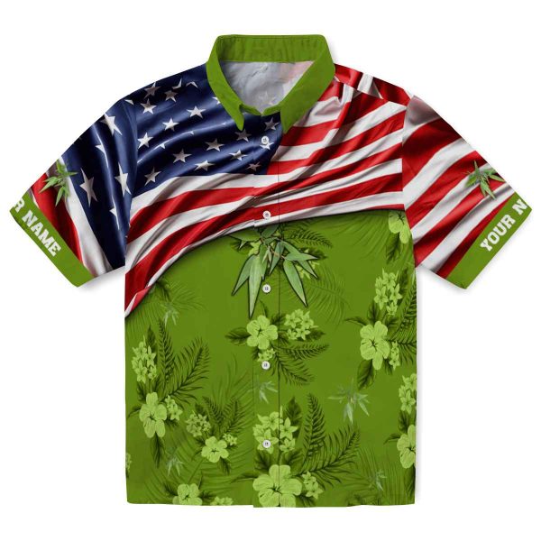 Bamboo US Flag Hibiscus Hawaiian Shirt Best selling