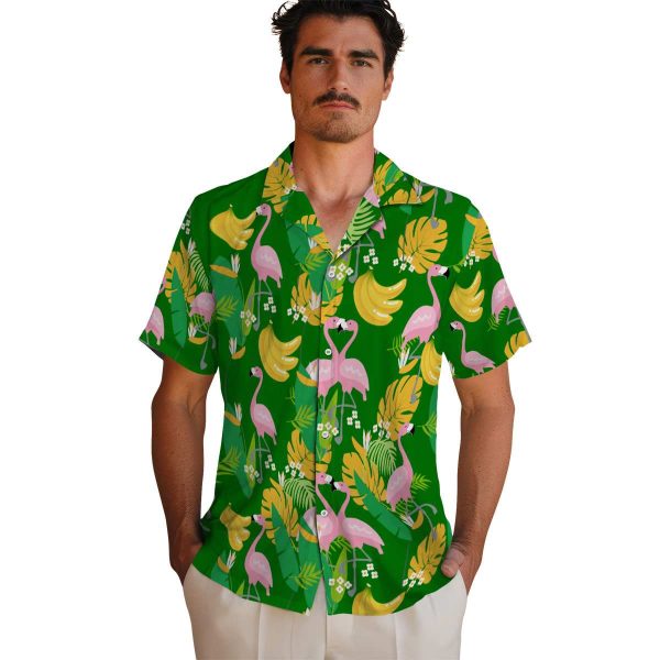 Banana Flamingo Foliage Hawaiian Shirt High quality