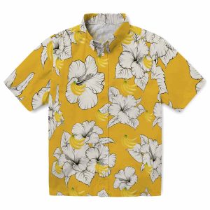 Banana Hibiscus Blooms Hawaiian Shirt Best selling