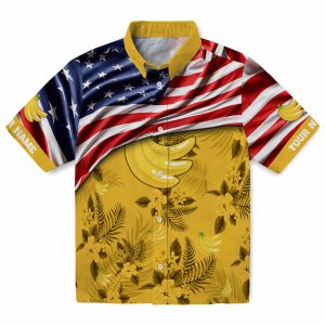 Banana US Flag Hibiscus Hawaiian Shirt Best selling